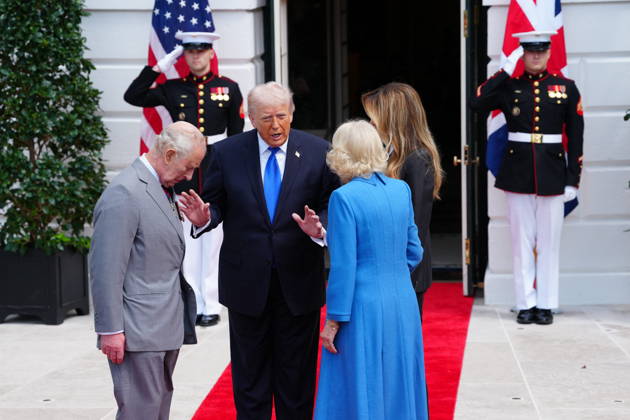 Trumps Bid Farewell to King Charles III and Queen Camilla United States President Donald J Trump and first lady Melania Trump host a Farewell with King Charles III of the United Kingdom of Great Britain and Northern Ireland and Queen Camilla on the South Portico of the White House in Washington, DC, USA, on Thursday, April 30, 2026. Photo by Aaron Schwartz Pool ABACAPRESS.COM Washington District of Columbia United States  Copyright: xPool ABACAx