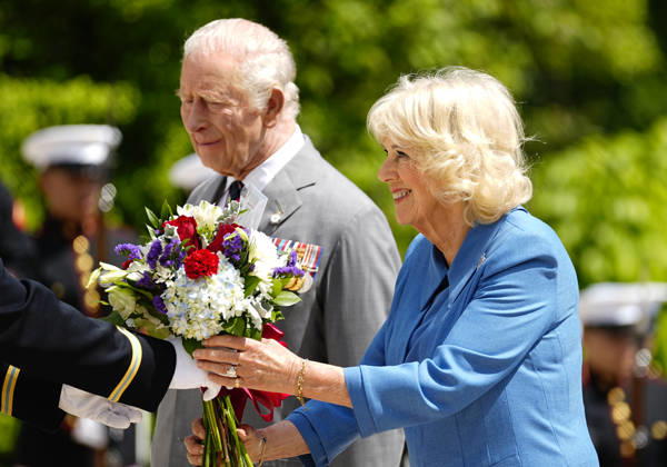 King Charles III and Queen Camilla participate in a Wreath Laying Ceremony at the Tomb of the Unknown Solider at Arlington National Cemetery in Arlington, Virginia on Thursday, April 30, 2026. The King and Queen are ending their four-day state visit to the U.S. in Virginia before returning to the U.K. this evening.  ARL20260430237 BONNIExCASH