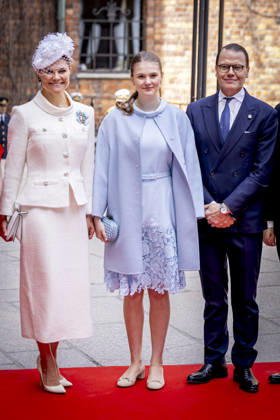 30-04-2026 Lunch Prince Daniel and Princess Victoria and Princess Estelle arrive for a lunch at the City Hall as part of the celebrations of King Carl Gustaf s 80th birthday in Stockholm, Sweden. Â  Copyright: xPPEx