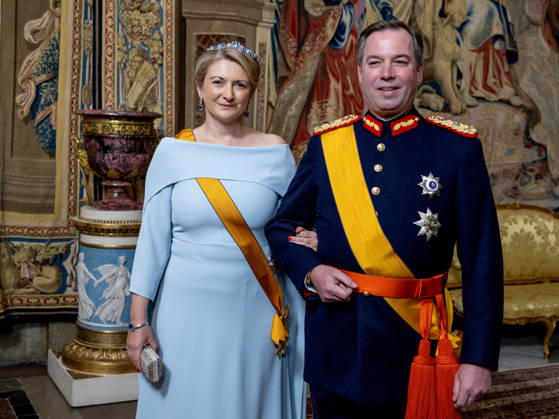 30-04-2026 Gala Grand Duke Guillaume and Grand Duchess Stephanie of Luxembourg arriving for the galadinner at the Royal palace to mark the celebrations of King Carl Gustafs 80th birthday in Stockholm, Sweden. Â  Copyright: xPPEx