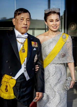 30-04-2026 Gala King Maha Vajiralongkorn and Queen Suthida of Thailand arriving for the galadinner at the Royal palace to mark the celebrations of King Carl Gustafs 80th birthday in Stockholm, Sweden. Â  Copyright: xPPEx