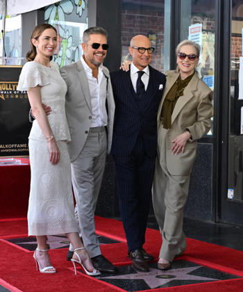Stanley Tucci and Emily Blunt Honored with Star on Hollywood Walk of Fame Emily Blunt, Matt Damon, Stanley Tucci and Meryl Streep at Stanley Tucci and Emily Blunt™s Hollywood Walk of Fame Star ceremony on April 30, 2026 in Hollywood, CA. Hollywood Hollywood Walk of Fame California USA Copyright: xLisaxOConnorx xAFF-USA.comx