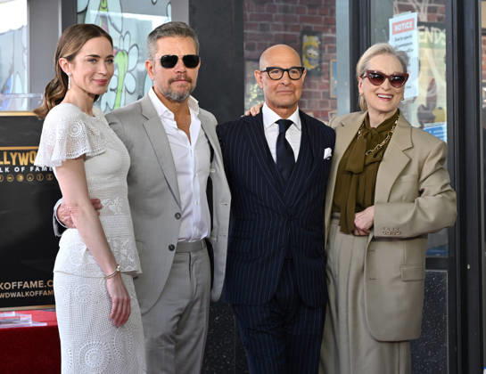 Stanley Tucci and Emily Blunt Honored with Star on Hollywood Walk of Fame Emily Blunt, Matt Damon, Stanley Tucci and Meryl Streep at Stanley Tucci and Emily Blunt™s Hollywood Walk of Fame Star ceremony on April 30, 2026 in Hollywood, CA. Hollywood Hollywood Walk of Fame California USA Copyright: xLisaxOConnorx xAFF-USA.comx