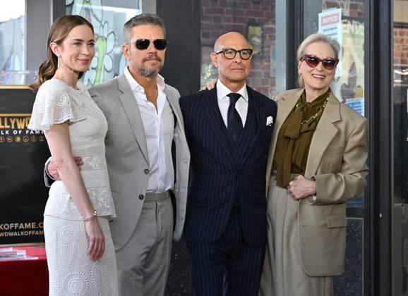 Stanley Tucci and Emily Blunt Honored with Star on Hollywood Walk of Fame Emily Blunt, Matt Damon, Stanley Tucci and Meryl Streep at Stanley Tucci and Emily Blunt™s Hollywood Walk of Fame Star ceremony on April 30, 2026 in Hollywood, CA. Hollywood Hollywood Walk of Fame California USA Copyright: xLisaxOConnorx xAFF-USA.comx