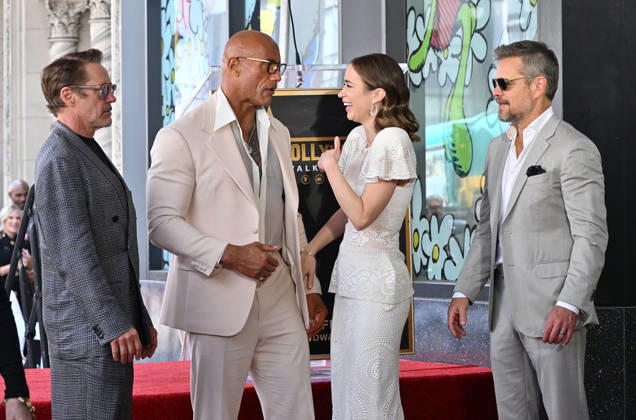 Stanley Tucci and Emily Blunt Honored with Star on Hollywood Walk of Fame Robert Downey Jr., Dwayne Johnson, Emily Blunt and Matt Damon at Stanley Tucci and Emily Blunt™s Hollywood Walk of Fame Star ceremony on April 30, 2026 in Hollywood, CA. Hollywood Hollywood Walk of Fame California USA Copyright: xLisaxOConnorx xAFF-USA.comx
