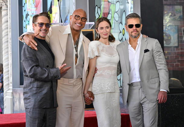 Stanley Tucci and Emily Blunt Honored with Star on Hollywood Walk of Fame Robert Downey Jr., Dwayne Johnson, Emily Blunt and Matt Damon at Stanley Tucci and Emily Blunt™s Hollywood Walk of Fame Star ceremony on April 30, 2026 in Hollywood, CA. Hollywood Hollywood Walk of Fame California USA Copyright: xLisaxOConnorx xAFF-USA.comx