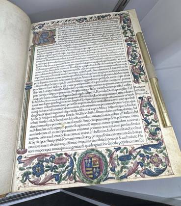 April 30, 2026, New York, New York, USA: Invention of the Middle Ages from the library of Cesare Borgia by Flavio Biondo, 1483, offered by Patrick Olson Rare Books for $16,750,00,seen at the press preview for the ABAA New York International Antiquarian Book Fair held at the Park Avenue Armory. New York USA  - ZUMAk03_ 20260430_zaf_k03_033 Copyright: xNancyxKaszermanx