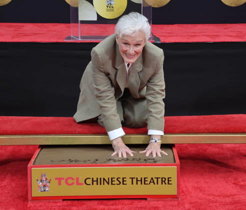 Actress Glenn Close participates in a hand and footprint ceremony immortalizing her in the forecourt of the TCL Chinese Theatre (formerly Grauman s) in the Hollywood section of Los Angeles on Friday, May 1, 2026.  LAP2026050102 JIMxRUYMEN