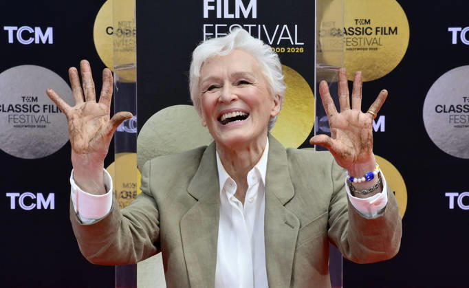 Actress Glenn Close participates in a hand and footprint ceremony immortalizing her in the forecourt of the TCL Chinese Theatre (formerly Grauman s) in the Hollywood section of Los Angeles on Friday, May 1, 2026.  LAP2026050107 JIMxRUYMEN