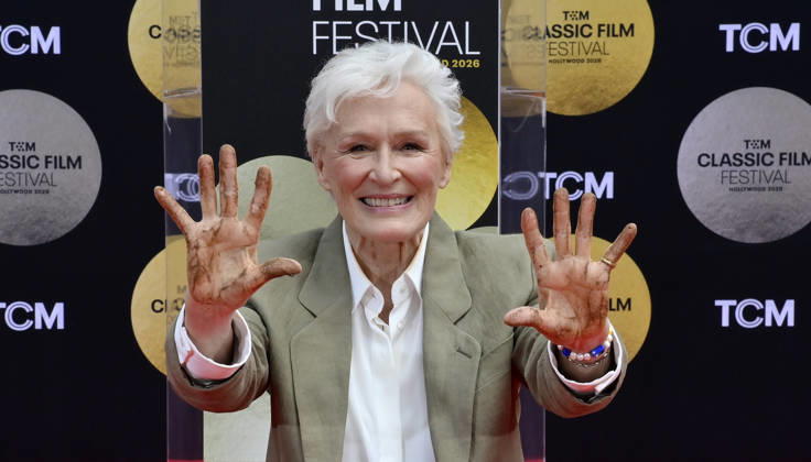 Actress Glenn Close participates in a hand and footprint ceremony immortalizing her in the forecourt of the TCL Chinese Theatre (formerly Grauman s) in the Hollywood section of Los Angeles on Friday, May 1, 2026.  LAP2026050109 JIMxRUYMEN