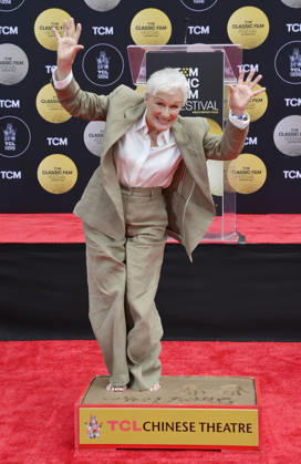 Actress Glenn Close participates in a hand and footprint ceremony immortalizing her in the forecourt of the TCL Chinese Theatre (formerly Grauman s) in the Hollywood section of Los Angeles on Friday, May 1, 2026.  LAP2026050116 JIMxRUYMEN