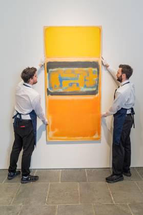 May 1, 2026, Bronx, New York, USA: Auction assistants pose with Mark Rothko No. 1 during May Marquee Modern & Contemporary Auctions press preview at Sotheby s The Breuer in New York, NY on May 1, 2026. Bronx USA  - ZUMAr339 20260501_znp_r339_004 Copyright: xLevxRadinx