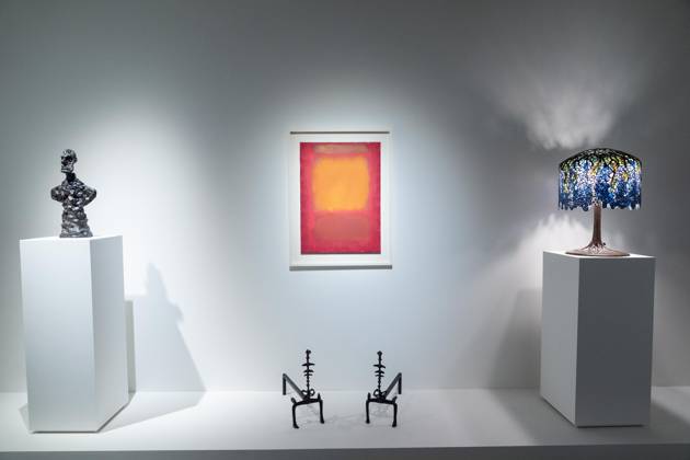 May 1, 2026, Bronx, New York, USA: Alberto Giacometti Buste D Homme , Mark Rothko Untitled , Tiffany lamp and Diego Giacometti Pair of Carcasse Chenets on view during May Marquee Modern & Contemporary Auctions press preview at Sotheby s The Breuer in New York, NY on May 1, 2026. Bronx USA - ZUMAr339 20260501_znp_r339_035 Copyright: xLevxRadinx