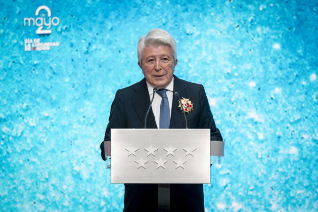 Presentation of the Grand Crosses of the Order of Dos de Mayo The President of Atlético de Madrid, Enrique Cerezo, during the presentation of the Grand Crosses of the Order of Dos de Mayo, at the Puerta del Sol in Madrid, on May 2, 2026, in Madrid Spain The Governing Council of the Community of Madrid awards the Grand Cross of the Order of Dos de Mayo to 14 personalities, institutions and social entities in recognition of their professional careers, solidarity and example 02 MAY 2026 A Pé Espana  Copyright: xA.xPÃ rezxMecax 7492480