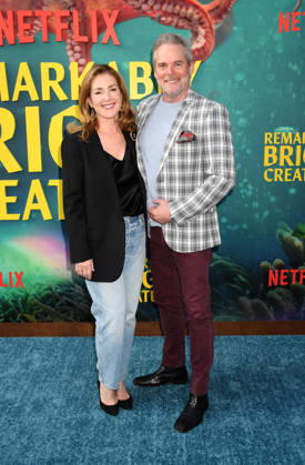 Los Angeles Premiere Of Netflix s Remarkably Bright Creatures - Arrivals LOS ANGELES, CALIFORNIA - APRIL 30: (L-R) Peri Gilpin and Cameron Watson attend the Los Angeles Premiere of Netflix s Remarkably Bright Creatures at the Netflix Tudum Theater on April 30, 2026 in Los Angeles, California., Credit:Jeffrey Mayer Avalon United States, CA, Los Angeles, Netflix Tudum Theater  Copyright: xJeffreyxMayerx xAvalonx 1095836980