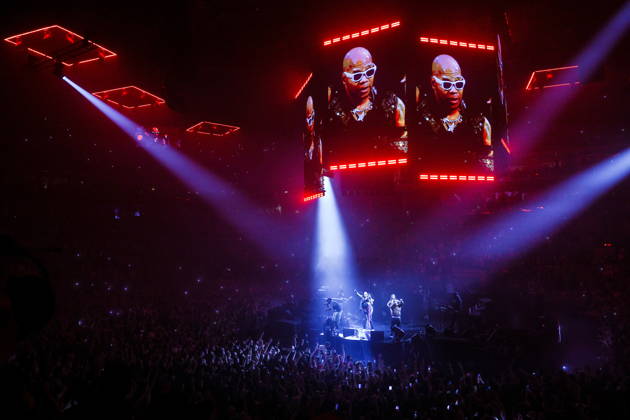 RUSSIA, MOSCOW - MAY 2, 2026: American rapper Flo Rida performs during a concert at CSKA Arena. Sergei Bulkin TASS  91955496