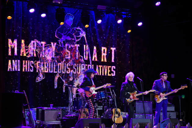 May 2, 2026, Atlanta, Georgia, USA: Kenny Vaughan, Marty Stuart, Chris Scruggs of Marty Stuart and his Fabulous Supurlatives, Live at Variety Playhouse, Atlanta, Georgia 5-2-26 Atlanta USA  - ZUMAs380 20260502_zep_s380_013 Copyright: xDerekxStormx