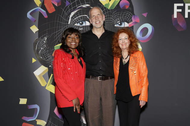 Precious Wilson, Oliver Schwehm und Ingrid Milli Segieth bei der Premiere des ARD-Dokumentarfilms Boney M.: Disco. Macht. Legende. auf dem 19. Lichter Filmfest Frankfurt International 2026 im Kino Massif E. Frankfurt am Main, 02.05.2026