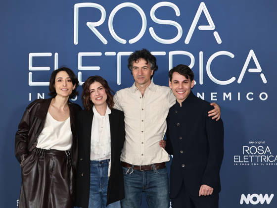 Rome, Hotel Sina Bernini, photocall for the Sky series Rosa Elettrica. Pictured: Elena Lietti, Maria Chiara Giannetta, Davide Marengo, and Francesco Di Napoli.  Copyright: xMarcoxProvvisionatox xipa-agency.netx xDxAvanzo Provvisionatox IPA_Agency_IPA74407565