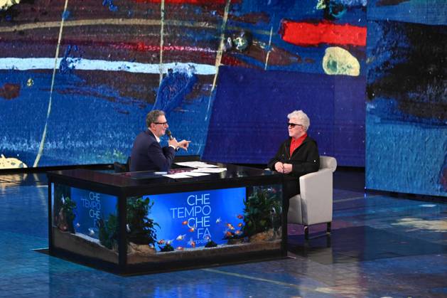 Milan, TV show Che Tempo Che Fa - Nove. Pictured are Fabio Fazio and Pedro Almodovar.  Copyright: xTeCox xipa-agency.netx xComi Terenghix IPA_Agency_IPA74420005