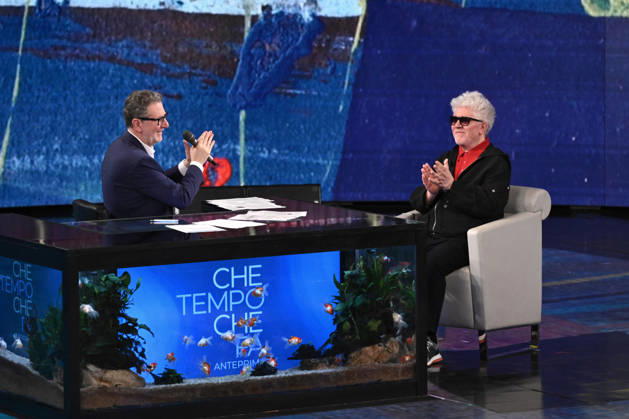 Milan, TV show Che Tempo Che Fa - Nove. Pictured are Fabio Fazio and Pedro Almodovar.  Copyright: xTeCox xipa-agency.netx xComi Terenghix IPA_Agency_IPA74420009