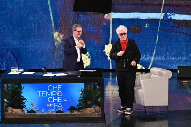Milan, TV show Che Tempo Che Fa - Nove. Pictured are Fabio Fazio and Pedro Almodovar.  Copyright: xTeCox xipa-agency.netx xComi Terenghix IPA_Agency_IPA74420026