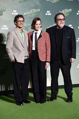 Pedro Pascal, Sigourney Weaver und Jon Favreau beim Fan Event Star Wars: The Mandalorian and Grogu im UCI Luxe East Side Gallery auf dem Uber Platz. Berlin, 04.05.2026