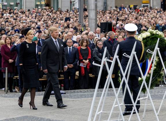 Royal at National Remembrance of the Dead - Amsterdam King Willem-Alexander, Queen Maxima, and Prime Minister Rob Jetten attend the memorial service at De Nieuwe Kerk in Amsterdam, Netherlands on May 4, 2026. Subsequently, the Royal Couple lays a wreath at the National Monument on Dam Square. Photo by NLBeeld Bruno Press ABACAPRESS.COM Netherlands  Copyright: xBrunoxPress ABACAx