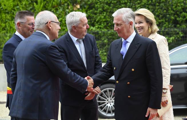 King Philippe And Queen Mathilde Visit The Province of Flemish Brabant VLAAMS-BRABANT, BELGIUM - MAY 05: King Philippe of Belgium and Queen Mathilde of Belgium pictured visiting VUB Photonics-campus en VUB STEAM Academie in Pajottegem during a trip to the province of Flemish Brabant on May 05, 2026 in Vlaams-Brabant, Belgium, 05 05 2026 Vlaams-Brabant Belgium  Copyright: xPhilipxReynaersx
