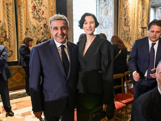 Rome, 71st edition of the David di Donatello Awards, the Quirinale. In the photo: Flavio Insinna and Bianca Baldi.  Copyright: xMaurizioxD Avanzox xipa-agency.netx xDxAvanzo Landi Provvisionatox IPA_Agency_IPA74450191