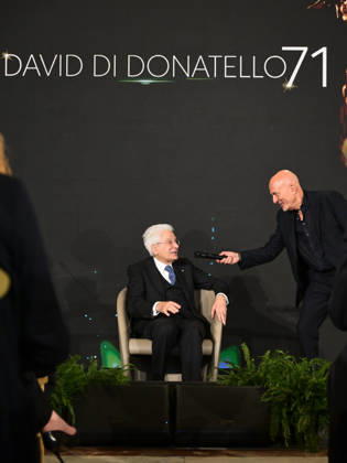 Rome, 71st edition of the David di Donatello Awards, Ceremony at the Quirinale. In the photo: the President of the Republic Sergio Mattarella, Claudio Bisio  Copyright: xMarcoxProvvisionatox xipa-agency.netx xDxAvanzo Landi Provvisionatox IPA_Agency_IPA74450787