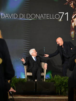 Rome, 71st edition of the David di Donatello Awards, Ceremony at the Quirinale. In the photo: the President of the Republic Sergio Mattarella, Claudio Bisio  Copyright: xMarcoxProvvisionatox xipa-agency.netx xDxAvanzo Landi Provvisionatox IPA_Agency_IPA74450789