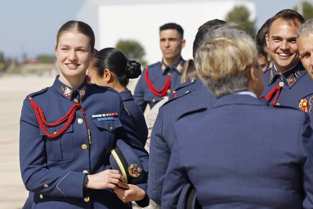 Her Royal Highness Princess Leonor, Princess of Asturias, makes her first training flight in the F5 fighter jet at Wing 23 of Talavera la Real (Badajoz) at Los Llanos Air Base, Albacete, Spain, May 5, 2026 Su Alteza Real la Princesa Leonor, Princesa de Asturias, realiza su primer vuelo de instrucción en el avión de combate F5 en el Ala 23 de Talavera la Real (Badajoz) en la Base Aérea de Los Llanos, Albacete, Espana 05 de Mayo de 2026 Casa Real Cordon Press Mandatory credit: Casa de S.M. el Rey Cordon Press