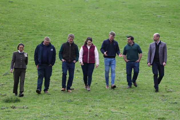 The Prince of Wales Visits North Yorkshire 05 05 2026. Swaledale, UK. The Prince of Wales during a visit with farmers from across Swaledale at a local family farm. His Royal Highness joined a conversation with a group of young farmers, all of whom have young families. Before touring some of the land, The Prince met the partners and children of the farmers, hearing first‘hand about their experiences of living and growing up within farming families, and how family life, work and the landscape are closely intertwined in rural communities., Credit:Pete Maclaine Avalon United Kingdom, England, Swaledale  Copyright: xPetexMaclainex xAvalonx 1096763871