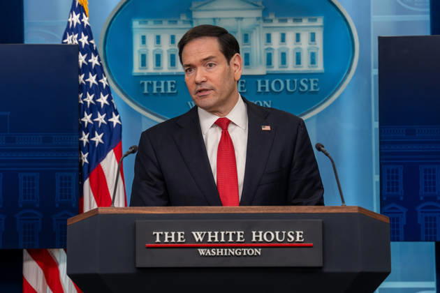 May 5, 2026, Washington, Dc, United States: Secretary of State Marco Rubio hosts the White House press briefing on May 5, 2026. Rubio is taking the place of White House Press Secretary Karoline Leavitt who is on maternity leave. Washington United States - ZUMAl312 20260505_znp_l312_031 Copyright: xAndrewxLeydenx