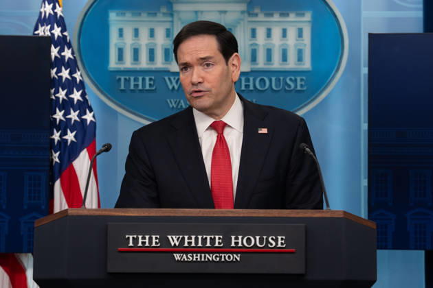 May 5, 2026, Washington, Dc, United States: Secretary of State Marco Rubio hosts the White House press briefing on May 5, 2026. Rubio is taking the place of White House Press Secretary Karoline Leavitt who is on maternity leave. Washington United States - ZUMAl312 20260505_znp_l312_029 Copyright: xAndrewxLeydenx