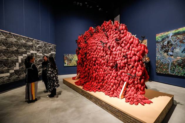 May 5, 2026, Venice, Rome, Italy: May 5, 2026, Venice. 61st International Art Exhibition of the Venice Biennale, titled In Minor Keys and curated by Koyo Kouoh. Biennale Gardens. Central Pavilion. Work by Ebony G. Patterson. Venice Italy  - ZUMAa289 20260505_zia_a289_412 Copyright: xMircoxToniolox xAgfx