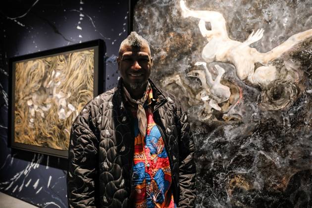 May 5, 2026, Venice, Rome, Italy: 05 05 2026 Venice. 61st International Art Exhibition of the Venice Biennale, titled In Minor Keys and curated by Koyo Kouoh. Giardini della Biennale. Central Pavilion. Artist Seyni Awa Camara with her works. Venice Italy  - ZUMAa289 20260505_zia_a289_415 Copyright: xMircoxToniolox xAgfx
