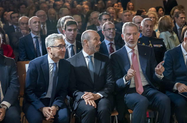 The King presides over the X edition of the King of Spain Human Rights Award I D The Minister of Finance, Arcadi Espana the President of the Senate, Pedro Rollán, and King Felipe VI during the presentation of the X edition of the King of Spain Human Rights Award, in the Chapel of San Ildefonso of the University of Alcalá, on May 6, 2026, in Alcalá de Henares, Madrid Spain The award, which is granted by the Ombudsman and the University of Alcalá, recognizes the work of entities and institutions, private or public, from Spain, Portugal and other Latin American countries that distinguish themselves in the defense and promotion of human rights and democratic values, or that encourage research and the implementation of action programs aimed at Copyright: xAlbertoxOrtegax 7502637