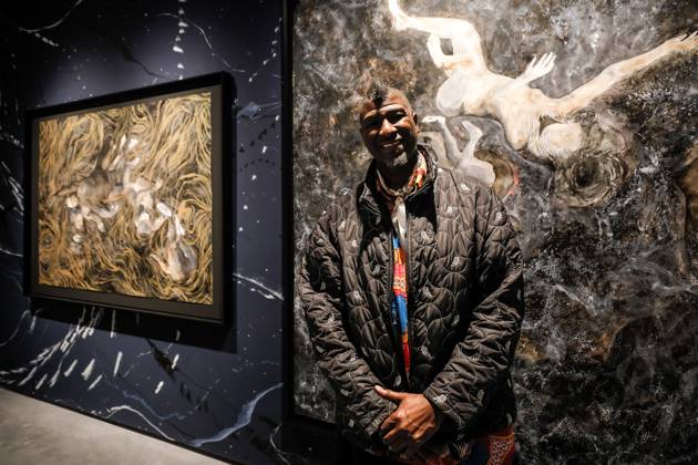 May 5, 2026, Venice, Rome, Italy: 05 05 2026 Venice. 61st International Art Exhibition of the Venice Biennale, titled In Minor Keys and curated by Koyo Kouoh. Giardini della Biennale. Central Pavilion. Artist Seyni Awa Camara with her works. Venice Italy  - ZUMAa289 20260505_zia_a289_430 Copyright: xMircoxToniolox xAgfx