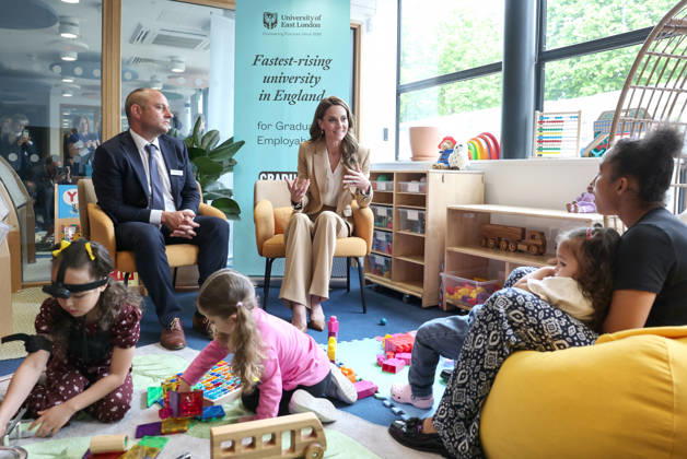 The Princess Of Wales Launches Early Childhood Guide LONDON, ENGLAND - MAY 06: Catherine, Princess of Wales speaks to families with babies and young children to about research during the launch of Foundations for Life: A Guide to Social and Emotional Development at the University of East London on May 06, 2026 in London, England. The Princess of Wales and The Royal Foundation Centre for Early Childhood launched the new resource, which highlights the role of loving and responsive relationships play in the wellbeing of young children., Credit:Chris Jackson Avalon United Kingdom, England, London  Copyright: xChrisxJacksonx xAvalonx 1096900030
