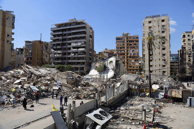 May 6, 2026, Beirut, Beirut, lebanon: Images taken today during a media tour organized by Hezbollah in the Roueiss area of BeirutÃ¢â‚¬â ¢s southern suburb show the scale of damage and destruction caused by Israeli airstrikes in the period leading up to the war. The photos feature the well-known Sayyed al-Shuhada complex, which once hosted thousands of religious, cultural, and political events and where Hassan Nasrallah, the former Secretary-General of Hezbollah, made a rare public appearance. The site is considered part of the collective memory of many residents in the southern suburb of Beirut. The complex was completely destroyed following the strikes. Beirut lebanon  - ZUMAb339 20260506_znp_b339_006 Copyright: xAbdulxKaderxAlxBayx