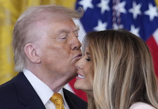 President Donald Trump and First Lady Melania Trump host a Military Mother s Day event honoring military mothers and spouses in the East Room of the White House in Washington, DC on Wednesday, May 6, 2026.  WASP20260506107 YurixGripas