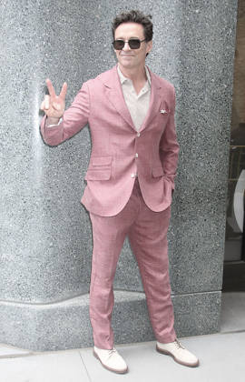 NEW YORK, NY- MAY 6: Hugh Jackman seen at The View on May 6, 2026 in New York City. Copyright: xRWx