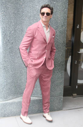 NEW YORK, NY- MAY 6: Hugh Jackman seen at The View on May 6, 2026 in New York City. Copyright: xRWx