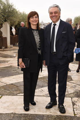 Venice, Pinault Foundation gala dinner on San Giorgio Island, pictured: Silvia Goracci, Luca de Meo  Copyright: xFRANCESCAxVIECELIx xipa-agency.netx xFrancescaxViecelix IPA_Agency_IPA74479759