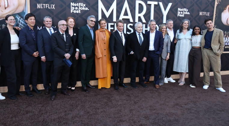 Arrivals for the Los Angeles premiere of Netflix s Marty, Life Is Short at The Egyptian Theatre Featuring: Dan Lin, Kate Hudson, Sara Bernstein, Adam Del Deo, Justin Wilkes, Eugene Levy, Ted Sarandos, Cameron Jewell, Christopher St. John, Martin Short, Paul Shaffer, Lawrence Kasdan, Blair Foster, Meredith Kaulfers Where: Los Angeles, California, United States When: 06 May 2026 Credit: Faye s Vision Cover Images EDITORIAL USE ONLY. NOT FOR USE BY NEWSPAPERS BASED IN THE UK. Copyright: xx coverimg55669547