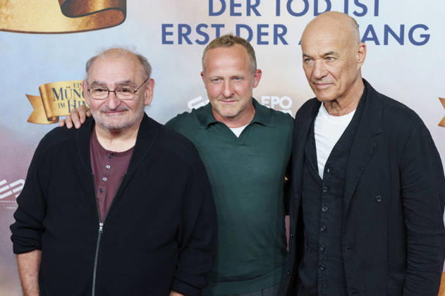 Sigi Zimmerschied, Maximilian Brückner und Heiner Lauterbach bei der Premiere des Kinofilms Ein Münchner im Himmel - Der Tod ist erst der Anfang im Mathäser Filmpalast. München, 06.05.2026