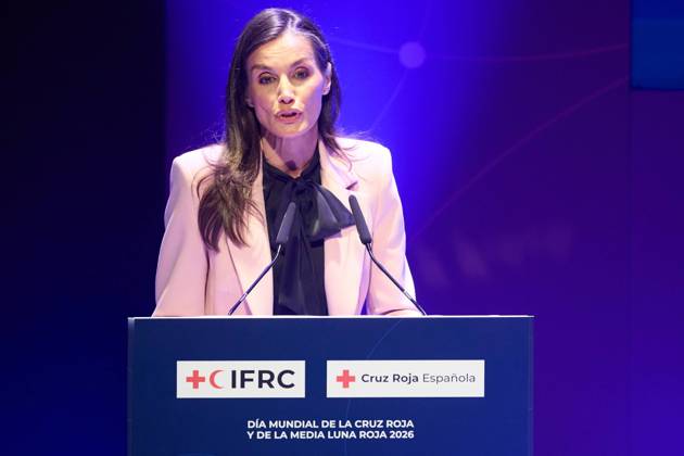 Pamplona. Navarra. 7 mayo 2026. Casa Real. Acto Cruz Roja. La Reina Letizia visita Pamplona para presidir el acto de conmemoracion del Dia Mundial de la Cruz Roja y de la Media Luna Roja, en el Museo Universidad de Navarra de Pamplona; acompanada de la presidenta de Navarra, Maria Chivite; el ministro del Interior, Fernando Grande-Marlaska; y la presidenta de Cruz Roja Espana, Maria del Mar Pageo, en Pamplona a 7 de mayo de 2026. CrÃ dito: Inigo Alzugaray Cordon Press Spanish Queen Letizia Attends Celebration The World Red Cross And Red Crescent Day, Pamplona - 07 May 202 Cordon Press 