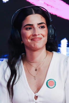 Sestri Levante, Masterclasses during the RIFF Riviera International Film Festival. Pictured: Saja Kilani (Canadian-Jordanian actress of Palestinian origin, star of the film The Voice of Hind Rajab )  Copyright: xAlessandroxBremecx xipa-agency.netx xx IPA_Agency_IPA74498076